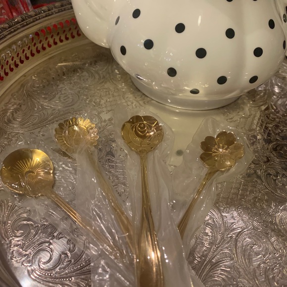 NIB 5 Pc Tea SET: Black & White Bone China - Picture 12 of 16